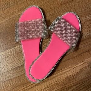 Pink rhinestone sandals